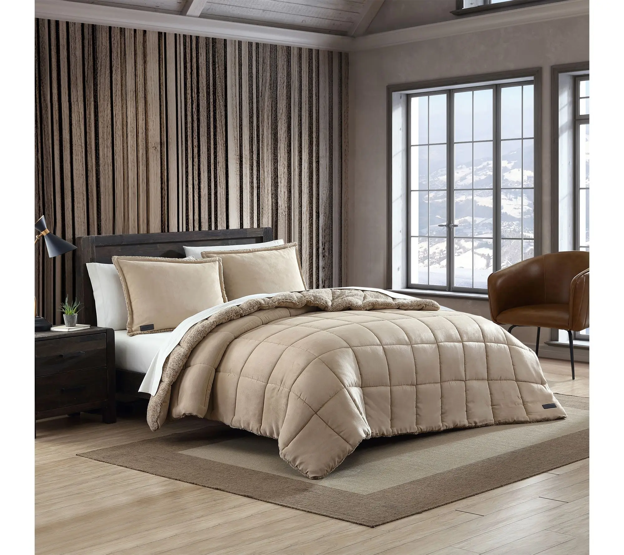 Eddie Bauer Sherwood Pastel Brown Textured TwinComforter Set
