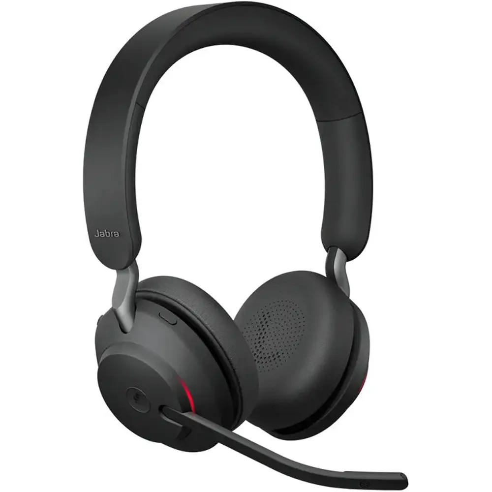 Jabra Evolve2 65 Link 390a On-Ear Wireless Stereo USB-A Headset - Noise Isolating, 40mm Audio Driver, Compatible with Microsoft Teams, Ideal for Coffee Shop & Home Use
