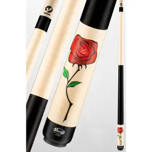 Viking Wild Rose DE0300 Cue - Natural-Stained Northwood Maple with Wild Rose Motif & UV-Reflective Urethane Finish for Premium Performance