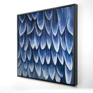 Begin Home Decor 2081-3636-AN495 36 x 36 in. Plumage Blue - Framed Canvas Blue Animals Home Decor Art