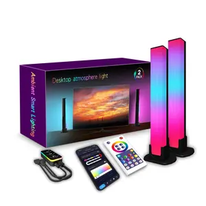 2-Pack RGB Desk Atmosphere Lights, Smart Bluetooth-compatible Control, 8 Scene Modes, Colorful LED Strip for Entertainment, PC, TV, Room Decoration