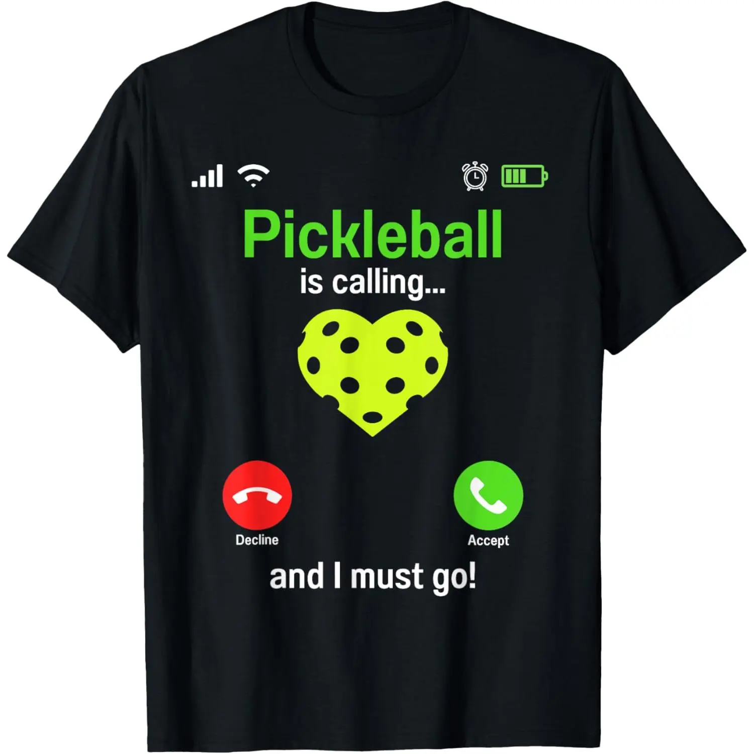 Pickleball is Calling T-Shirt, Funny Casual Cotton Graphic Tee for Players, Short Sleeve Team Gear, Made in USA, Shortsleeve, Basic, Print, Round Neck, Simple
