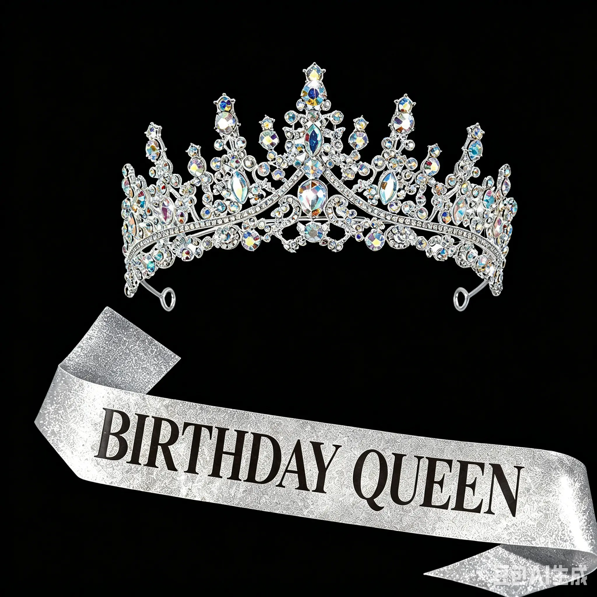 Bridal Hair Accessories for Women, Elegant Silver Crystal Tiara, Princess Rhinestones Crown made with Alloy for Weddings and Parties, Female