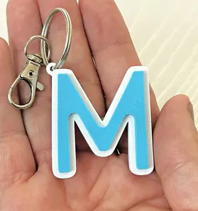 3D Personalized Initial Keychain – Custom Letter Keyring Gift