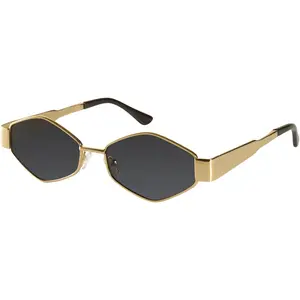Women's 1PC Stylish Hexagonal Metal Sunglasses - Vintage Small Frame Retro-Inspired Semi-Rimless Streetwear Eyewear, Ideal for Daily Wear & Gifting, Drea Celina, Metal Women's Sunglasses, Retro-Inspired Women's Sunglasses