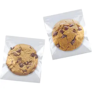 Cookie Bags Cellophane Clear Individual Treat for Cookies, 5x6 Inch Gift Giving countaging, 100count Plastic Self Adhesive Wrappers Candy Bag