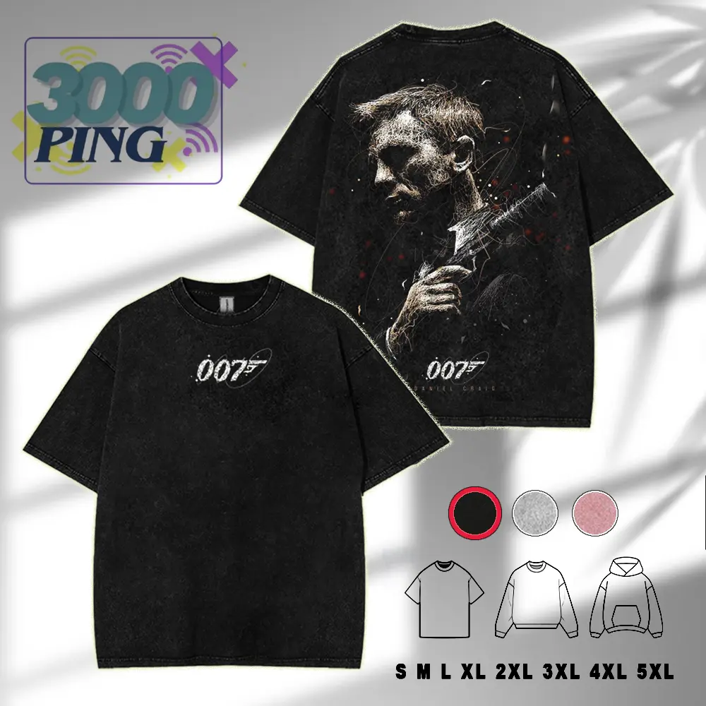 007 First Light T-Shirt Double Printed Unisex Acid Washed Lightweight Cotton T-Shirt, Gothic Shirt, Video Game Shirt, Gamer Gift, Unisex Clothing