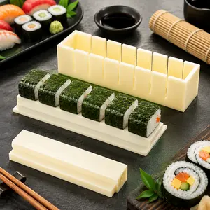 Sushi Mold Household Sushi Tool Set with Seaweed Rice Roll Maker and Nori Complete Kit for Easy Home Cooking