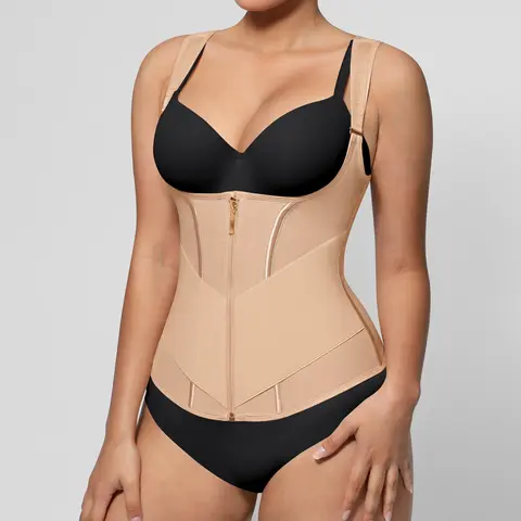 Feelingirl FeelVibe V-shaped Waist Trainer for Women Latex Waist Trainers Vest Adjustable Wide Straps SummerVibes