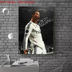 1 piece/set frameless canvas painting print poster, Decorative artwork, Classic Football player art, Cristiano Ronaldo, ideal gift for bedroom, living room, wall decoration, room decor