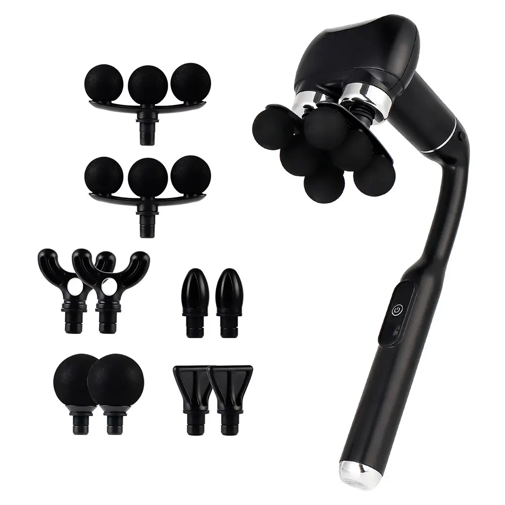 Curved Multi-Head Fascia Gun, 5 Replaceable Massage Heads, 6 Gear Intensity Adjustment, Adjustable Relaxing, Full Body Relaxation, Home Office Outdoor Use, Handle, Usb Rechargeable Massagers, Muscle Massagers