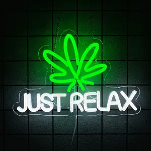 Neon Sign Just Relax LED Neon Lights Signs for Wall Decor,Bedroom,Game Room, Party, Bar Decor, LED Ambient Lighting, Powered by USB