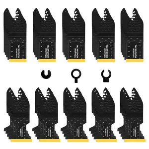50pcs Titanium Multitool Blades Kit, Replacement Blades, Oscillating Tool Blades for Wood Plastic Metal, Quick Release Saw Blades for All Models