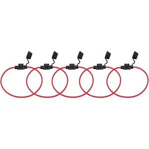 Automotive Car Truck in-line 16 Gauge Fuse Holder for Mini Blade Type Fuse (Pack of 5)