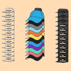 Baseball Cap Organizer 24-Hat Capacity Wall-Mounted Hat Racks with Strong Adhesive for Closet Doors Wardrobes and Walls US Patented Design Removable Press Tongue Curved Support Surface New Year's Gift 2026 [Multi-warehouse shipping】
