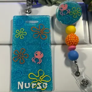 YOUR TITLE - MUST ADD TITLE DURING CHECKOUT! Badge Buddy / Badge Reel Set Under the Sea- Personalized with Your Title (Choice of  Horizontal or Vertical) Medical Reels Acrylics