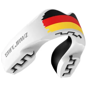 SafeJawz EXTRO Dual Layer Mouth Guard with Case for Basketball, Lacrosse, Football, MMA, Hockey, Wrestling - Adult 12+ Years - GERMANY FLAG