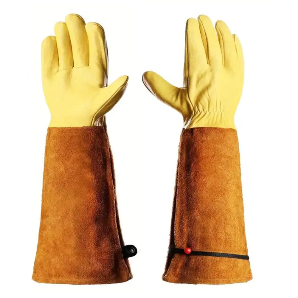 PAKNADA Thorn Proof Gardening Gloves, Extra-Long Cowhide Leather Gauntlet  Gloves with Adjustable Strap for Rose Pruning, BBQ, Welding & Yard Work -  TikTok Shop