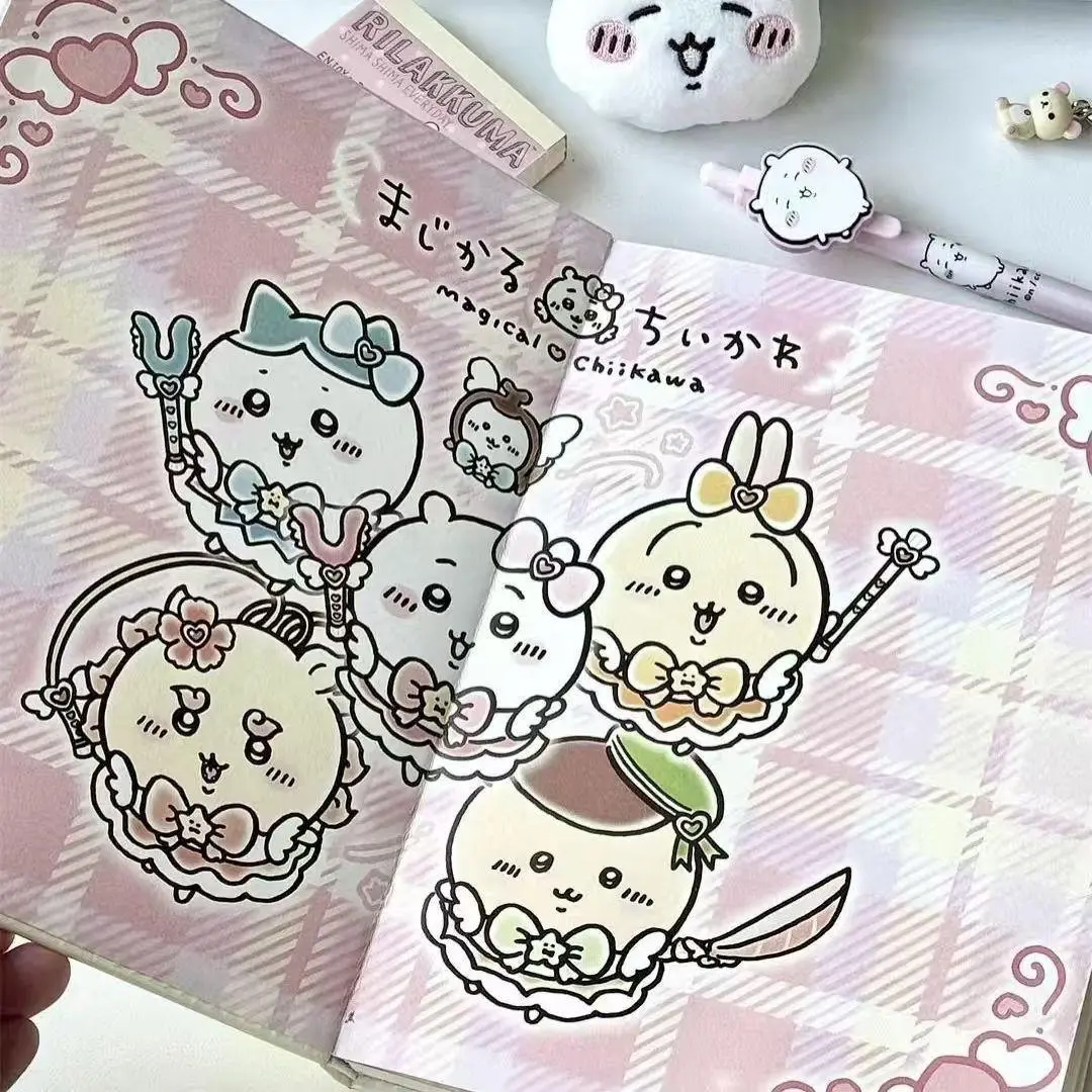 Chiikawa Anime Notebook, Cute Cartoon Faux Leather Journal with Thick Colorful Pages, Student Gift Idea
