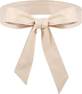 Women Leather Wrap Belt Obi  Fashion Tie Belt PU Sash for Dress Coat 1.85 Wide