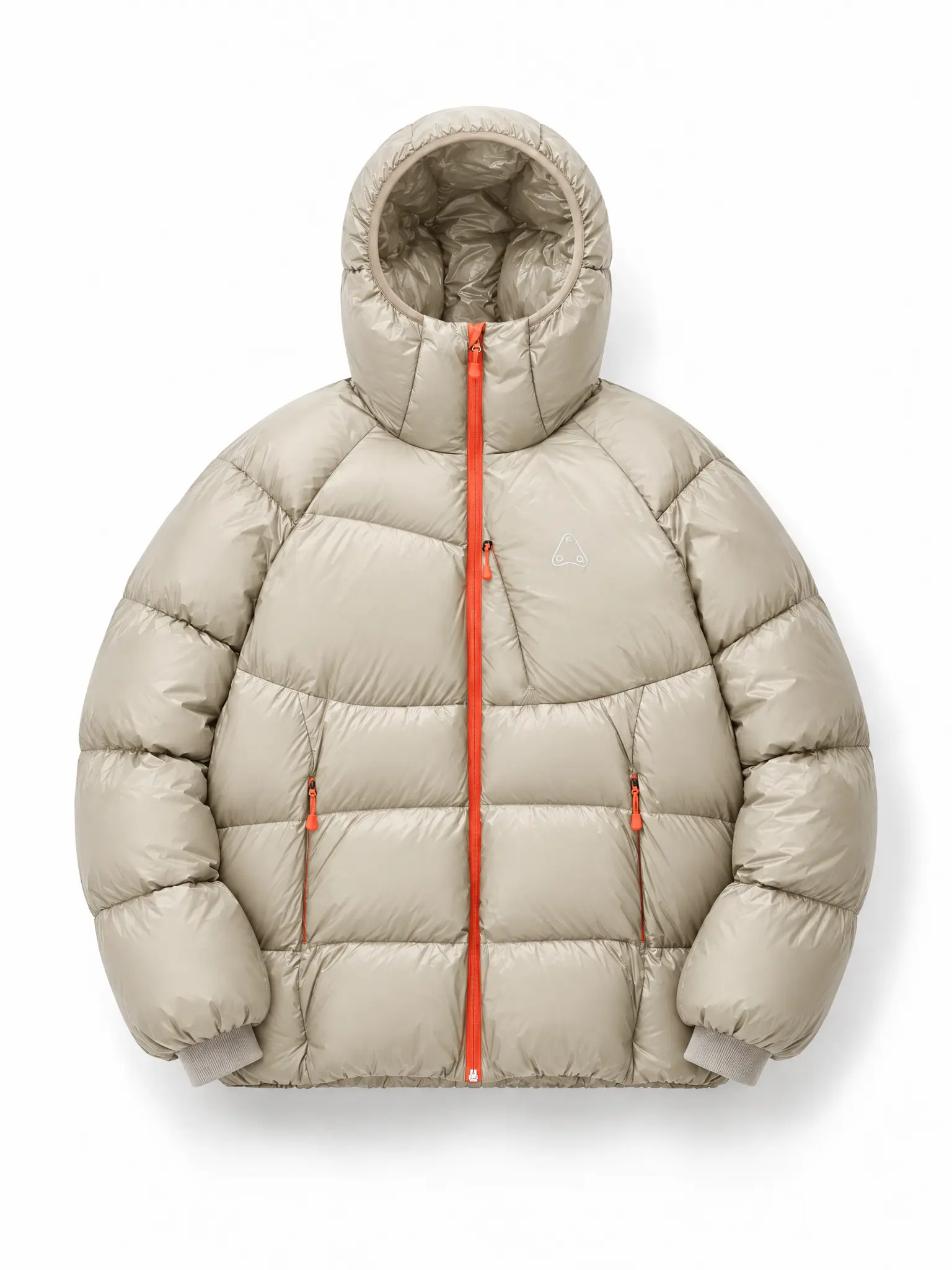 FPA Light-Sensitive Color Block Puffer Down Jacket, Unisex Hooded Winter Warm Outdoor Windproof Coat With Hidden Pockets
