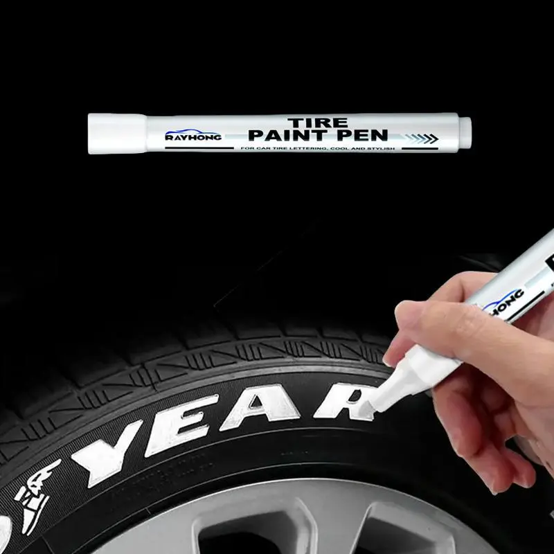 Waterproof Car Wheel Paint Pen, Tire Marker, Permanent Pen for Oil Stain, Graffiti & Repair, Professional Auto Detailing Tool, Tire Coating