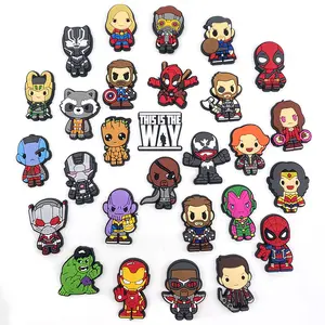 MARVEL Marvel Shoe Flowers 30-piece Pack Featuring Iconic Characters from The Way Collection Black Panther Iron Man & More