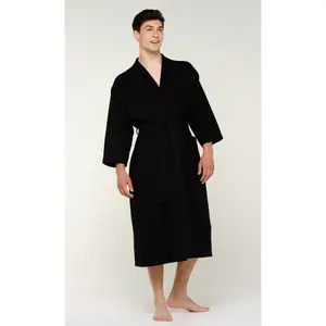 Turquaz Turkish Cotton Waffle Kimono Bathrobe Men