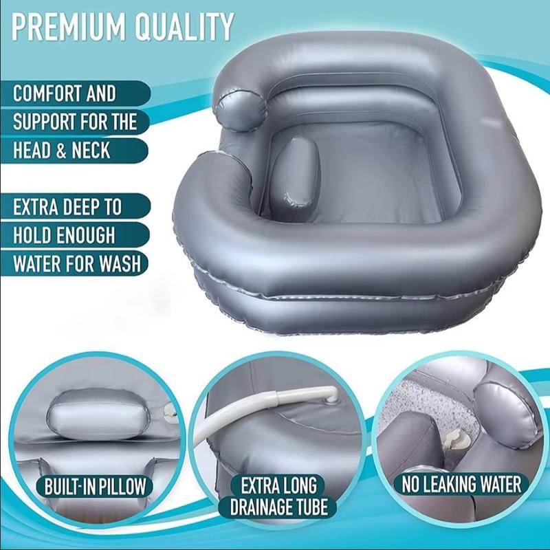 Portable Inflatable Shampoo Bowl, Travel-Friendly Hair Washing Basin for Braids, Home Sink Cleaning, Convenient and Easy-To-Carry Design, Basin Container