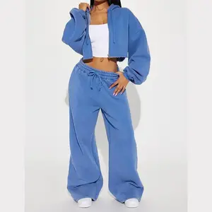 Womens 2 Piece Casual Outfit Workout Hoodie Sweatsuits with Sweatpant Travel Airport Tracksuits Lounge Sets