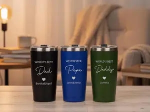 Personalized 20oz Dad Tumbler with Kids Names | Custom Insulated Travel Mug, Best Dad Ever Father's Day Gift