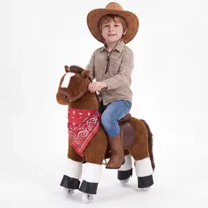 VEVOR Ride On Horse, Riding Pony Toys for Kids, No Battery Required, Smooth Wheels with Anti-Roll Stop Ring, Upgraded Raised Seat, Handles, Pedals, 110 lbs Max Load Capacity for Ages 3-8