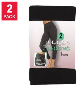 Felina Women's Velvety Soft Legging 2-pack All Seasons Comfortable & Versatile Leggings for Everyday Wear