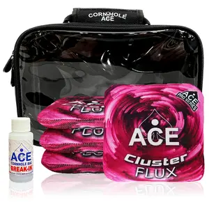 Cluster Flux Pink Cornhole Bag Kit | 4 Bags + Break-In Kit + Carry Case
