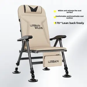 Outdoor Multifunctional European Style Fishing Chair Reclining All-Terrain Fishing Chair Folding Chair Special for Outdoor Fishing