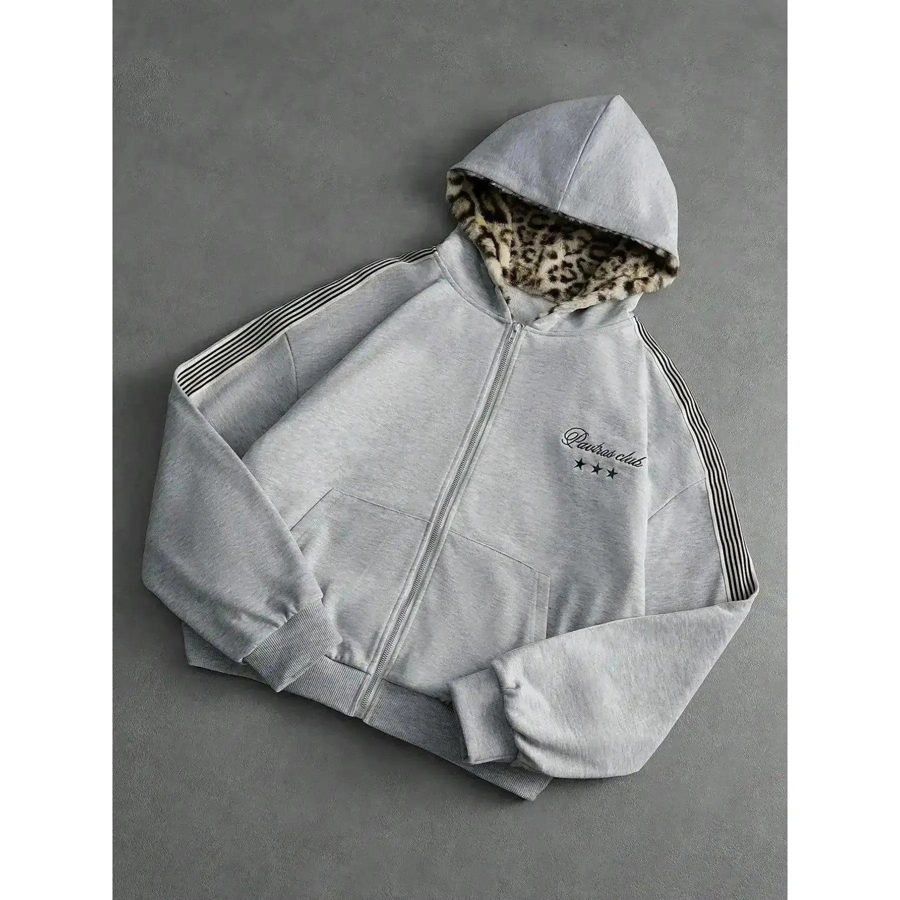 Unisex Leopard Hoodie Casual Fitted Long Sleeve Pullover Fall Winter Essential Comfortable Daily 2026