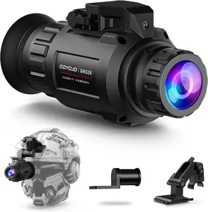 GOYOJO GNG2K head-mounted night vision binoculars come with a helmet and stand to enhance clarity and comfort.