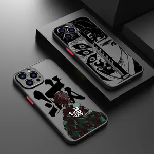 Demon Slayer Tanjiro Akaza Giyu Shinobu Case For iPhone 17 16 15 14 13 12  11 XS X  Pro Max Plus Samsung S25 S24 S23 S22 S21 TPU Frosted Translucent Phone Case