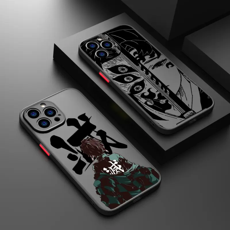 Demon Slayer Tanjiro Akaza Giyu Shinobu Case For iPhone 17 16 15 14 13 12  11 XS X  Pro Max Plus Samsung S25 S24 S23 S22 S21 TPU Frosted Translucent Phone Case