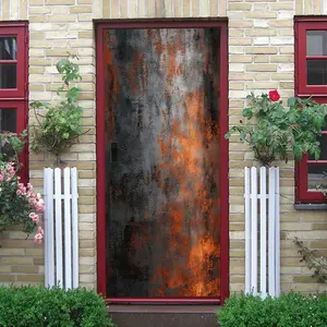 2 Vintage Industrial Rustic Texture Wall Sticker Self Adhesive Waterproof Removable Decorative Decal for Living Room Bedroom Door Furniture Renovation Abstract Gray Orange Patina Effect Wallpaper Art Dec