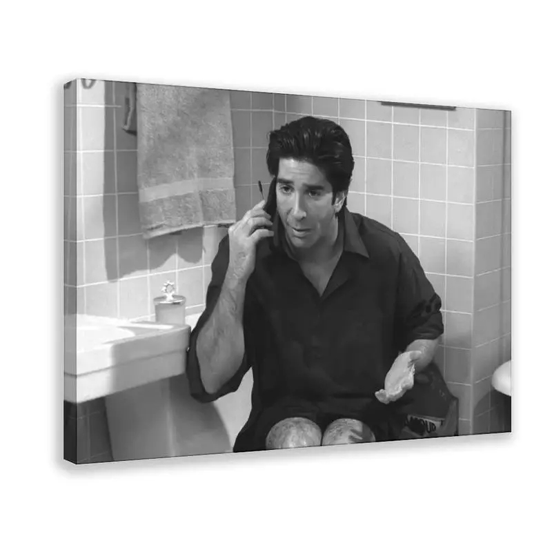 Friends TV Show Black and White Artistic Poster - Waterproof, Sun-Protective Hanging Toilet Print for Bathroom Restroom Decoration, Water Proof, Sun Protection