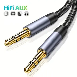 Blue 3.5mm Audio Cable, Nylon Braided Aux Wire, High-Fidelity Stereo Sound, Compatible with iPhone/iPad/ipod/ Echo, Car/home Use