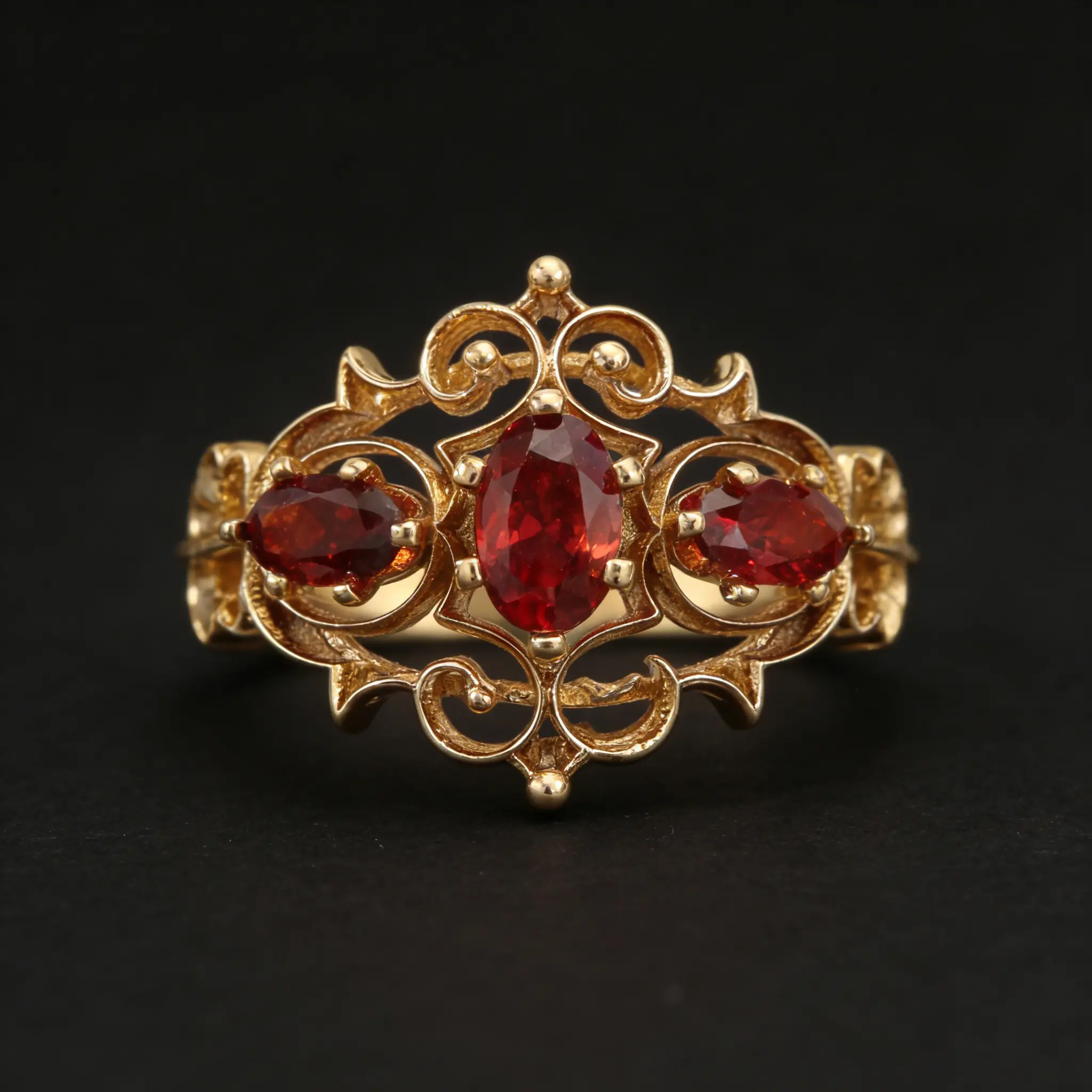 Budget-Friendly Gold-Plated Copper Synthetic Ruby Ring, Ideal for Stacking or Solo Wear, Adds Luxury to Outfits and Boosts Confidence