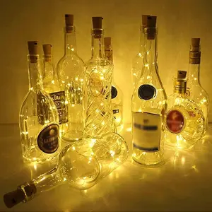 10count Wine Bottle Lights with Cork 2M 20LED Fairy Light String Garland Wedding Party Christmas Bar Decoration Battery Powered