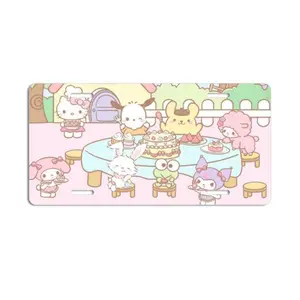 Sanrio Family Group Photo License Plate Cover Featuring Adorable Characters at a Table with Cake and Friends Unisex Design