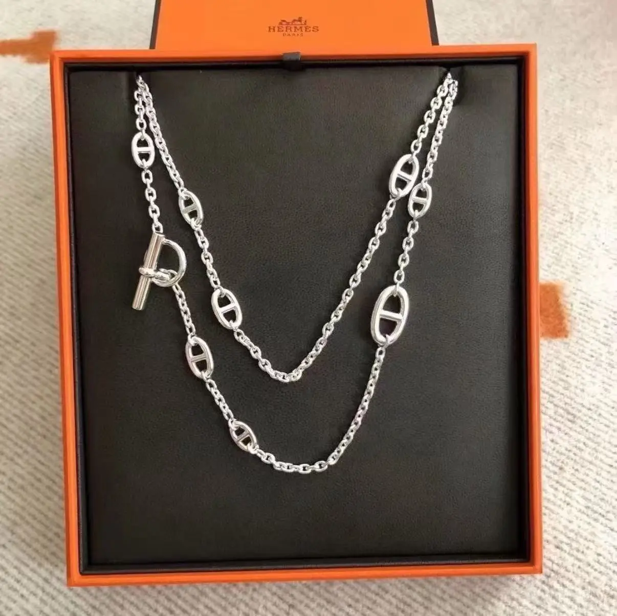 Pre-owned H1 Hermès "Pig Nose" Necklace SM06280015