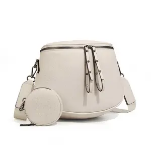 Large Bum Bag PU Crossbody Bags Mom Purse with with Coin Purse ,Stylish Minimalist Commuting Lightweight Shoulder Women's Bag pack crossbody casual