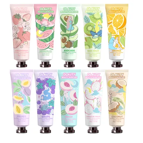 10-Pack Fruit Scent Hand Cream Set with Kiwi Fragrance, Shea Butter, Natural Aloe, Vitamin E - Hydrating Moisturizer Lotion for Smooth Hands, Travel Gift for Men and Women