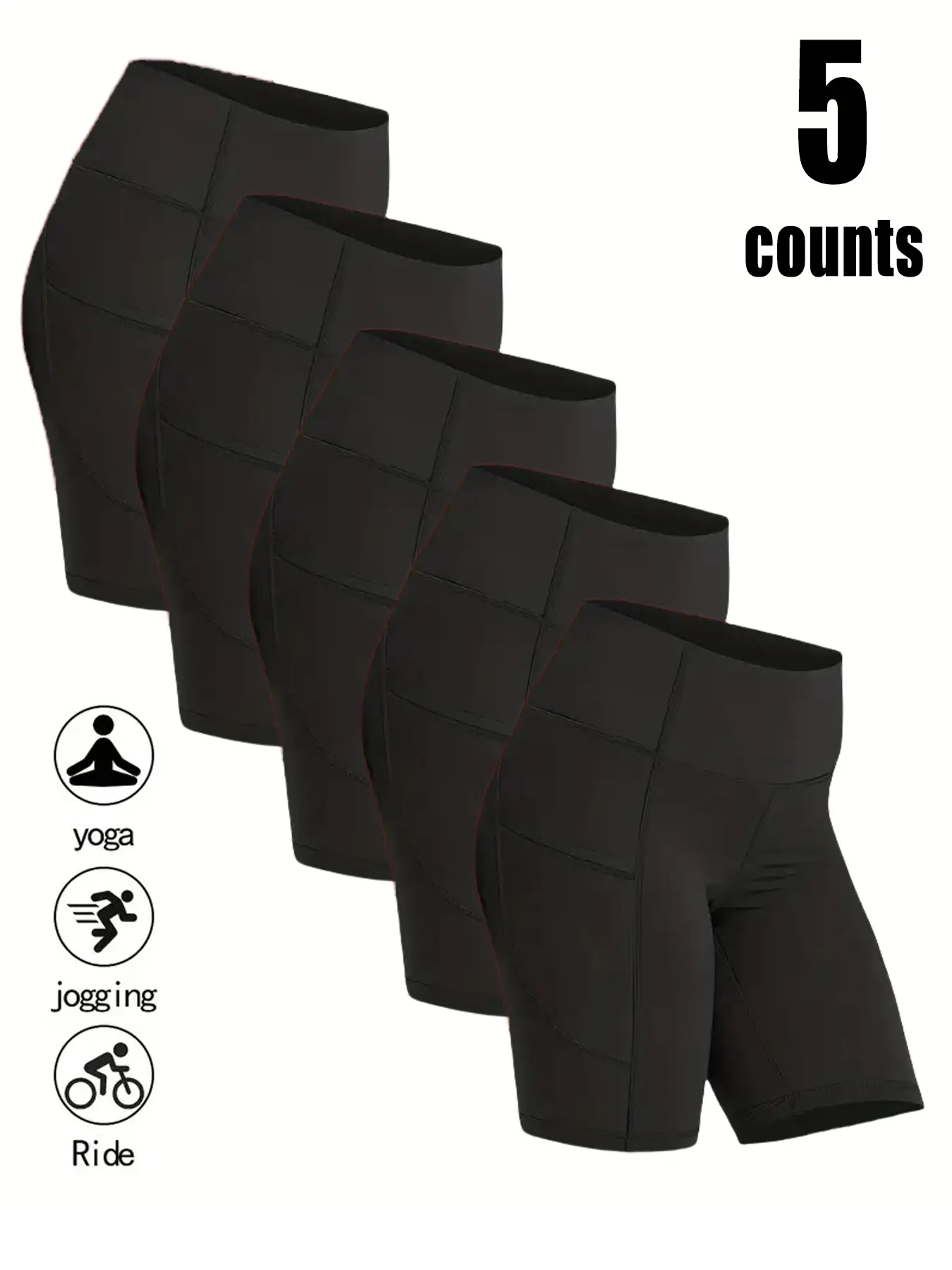 5-piece women's summer wear with 5 "yoga shorts, casual and comfortable, breathable and sweat-wicking, suitable for sports and fitness Gym Bottoms Workout Sportswear outdoorfun tiktokshopbacktoschool