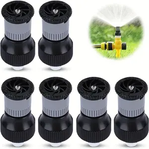 6-Pack Lawn Sprinkler, Outdoor Water Sprinkler, 360-Degree Rotating In-Ground Automatic Lawn Sprinkler Head with Wide Coverage, G1/2 Internal Threa Adjustable, Suitable for Lawns, Courtyards, Gardens, and Plantations